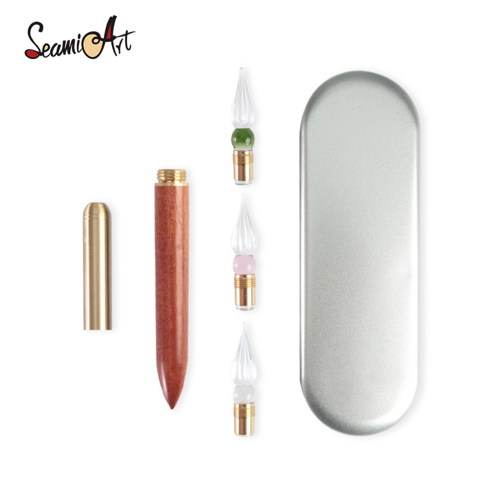 Calligraphy Pen Set - SeamiArt Set Pena Celup Gagang Kayu