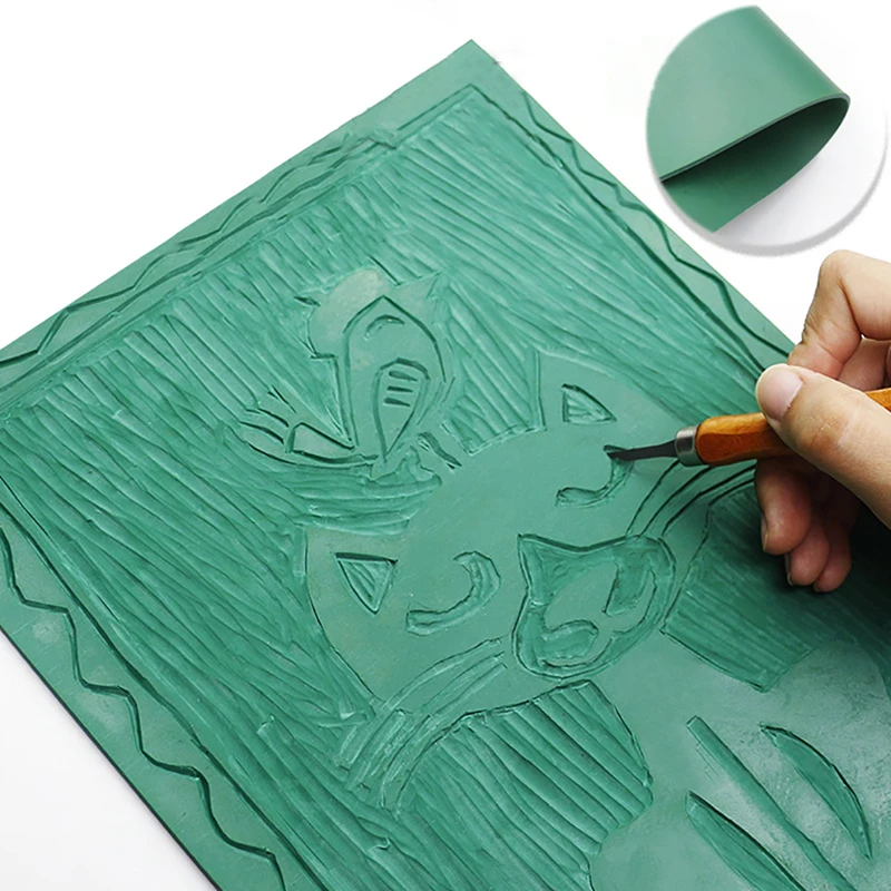 Lino Printing Block - Perlengkapan Pembuatan Stempel Cetak Karet, Lembaran