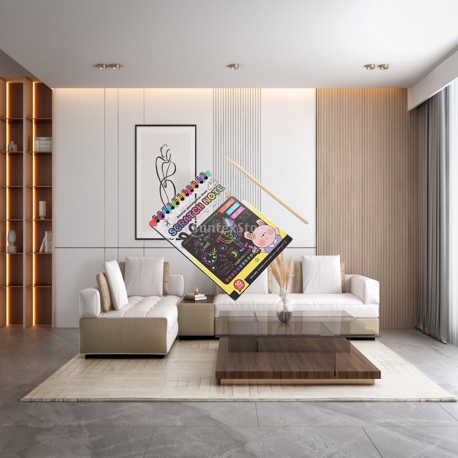Art Craft Notebook - Buku Catatan Kertas Gores Kreatif, Perlengkapan