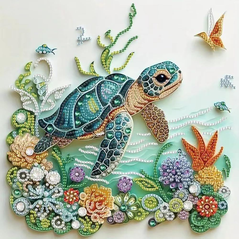 Art Craft Animals - Kit Lukisan Berlian Bentuk Khusus Penyu