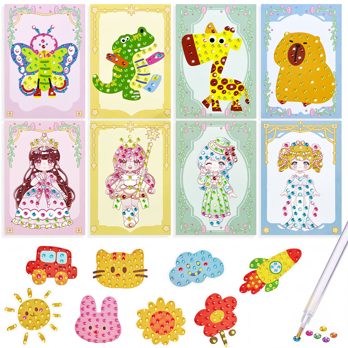 Art Craft Animals - 16 Pcs Perlengkapan Gem Kit DIY
