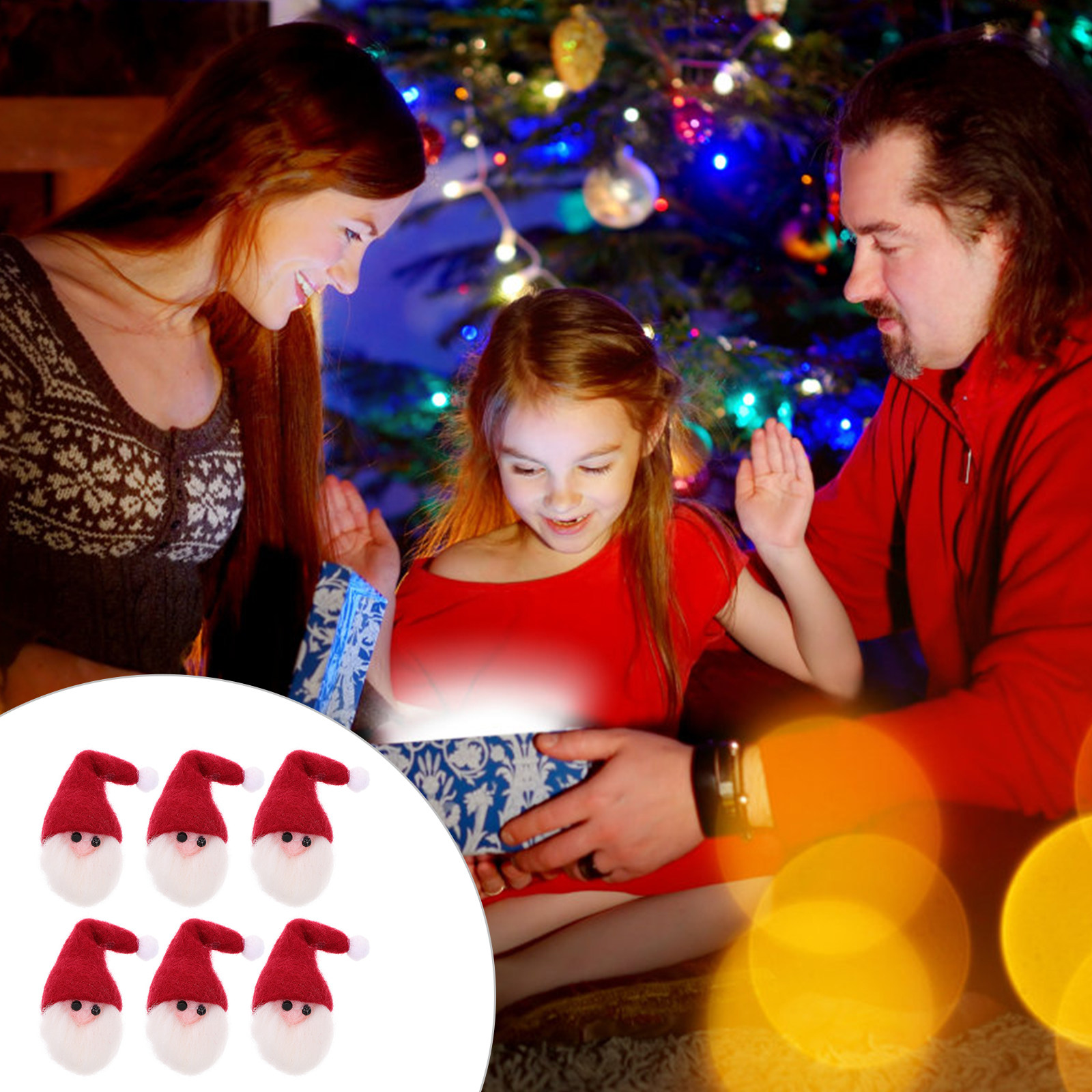 Art And Craft Xmas Tree - 6 Buah Dekorasi Santa Claus dari
