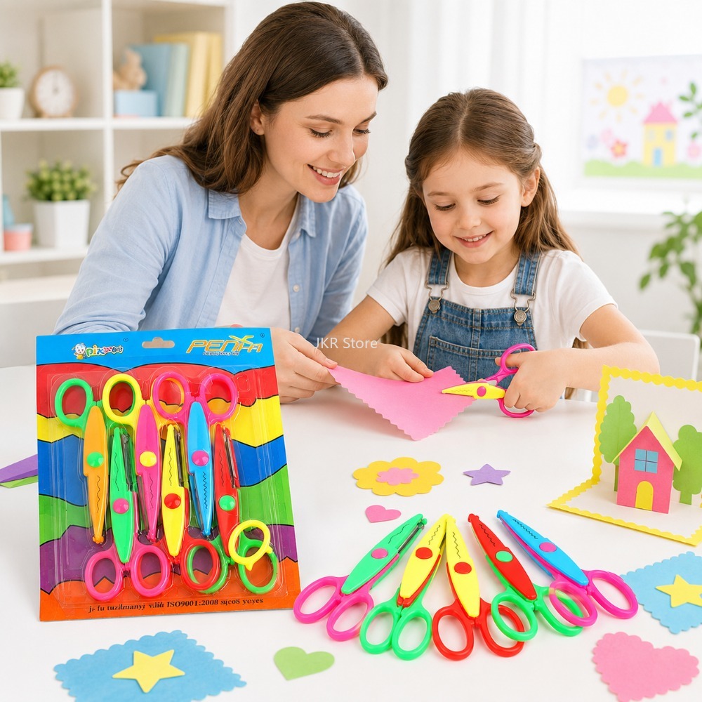 Art Craft Using Paper - Gunting Bergelombang Dekoratif 6Pcs/Set Gunting Kerajinan