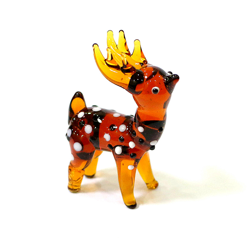 Art Craft Display - Figurin Rusa Natal Kaca Lucu Kustom,