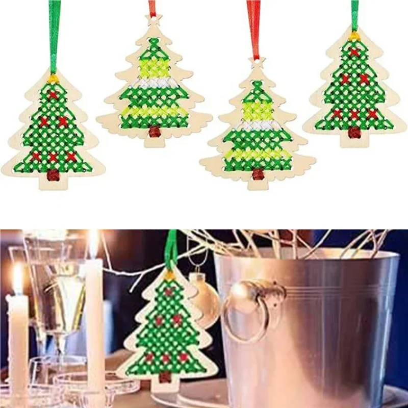 Art Craft Christmas Tree - 10Pcs Kit Sulaman Silang DIY Berkualitas