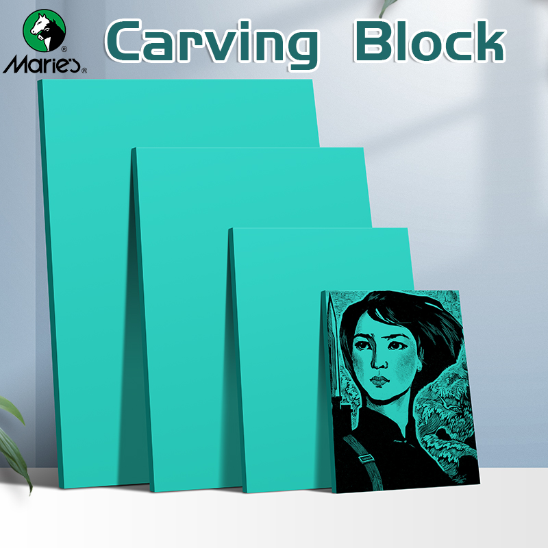 Lino Printing Block - 3 buah blok ukiran Linocut lembut