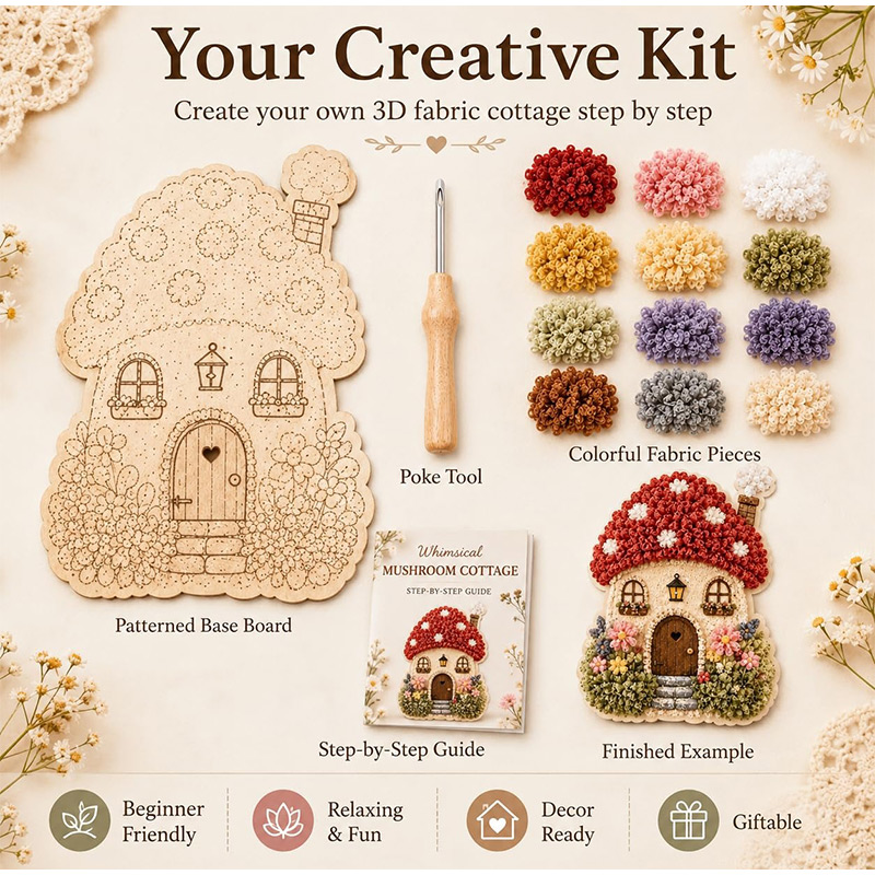 Art Craft Display - Kit Seni Poke Kain 3D Rumah