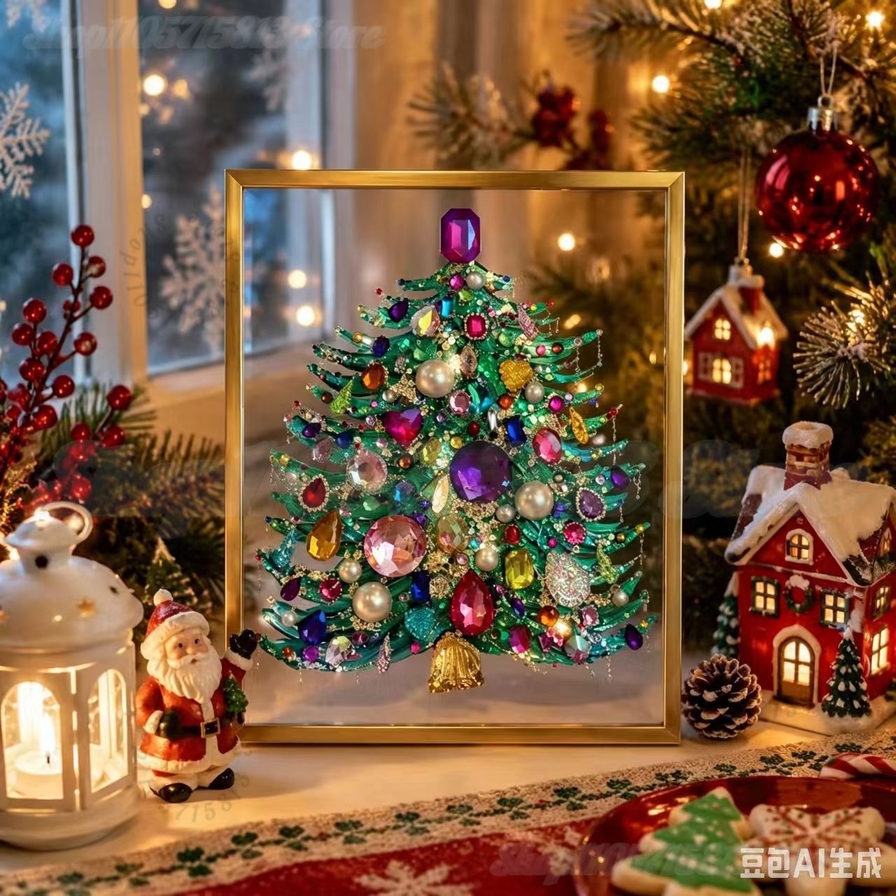 Art And Craft Xmas Tree - Kit Seni Pohon Natal Berhias Permata