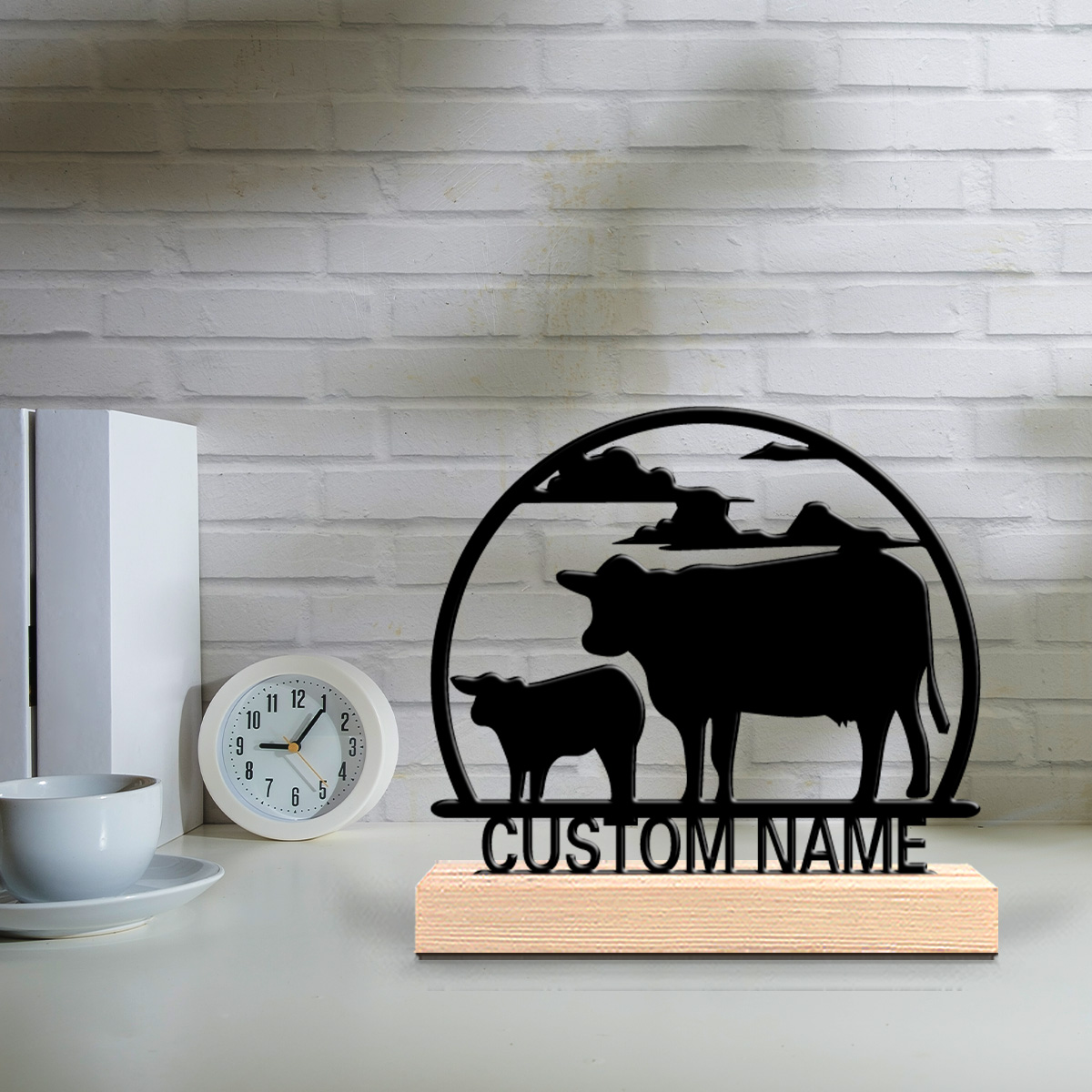 Art Craft Wood - 1 buah Patung Logam Sapi Fashion