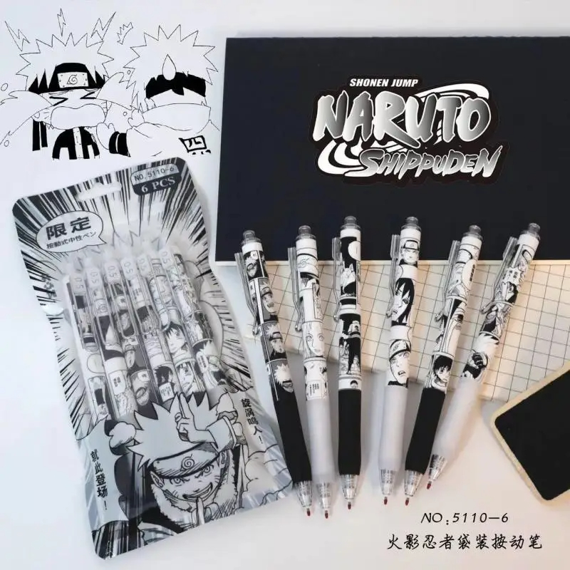 Calligraphy Pen Set - Naruto 6 buah/set pena Gel Anime
