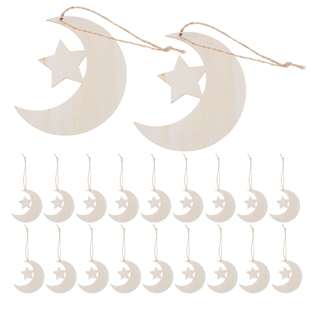 Art And Craft For Nursery - 40 Buah Potongan Kayu Bentuk Bulan