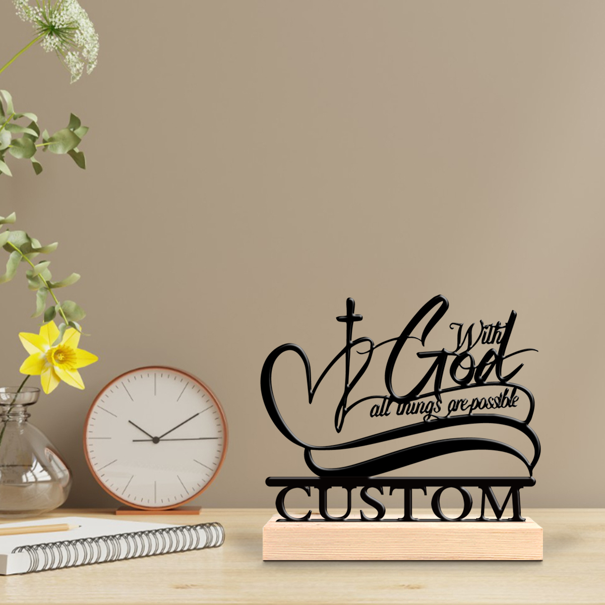 Art Craft Wood - 1pc Patung Logam Kreatif Cinta Kristen