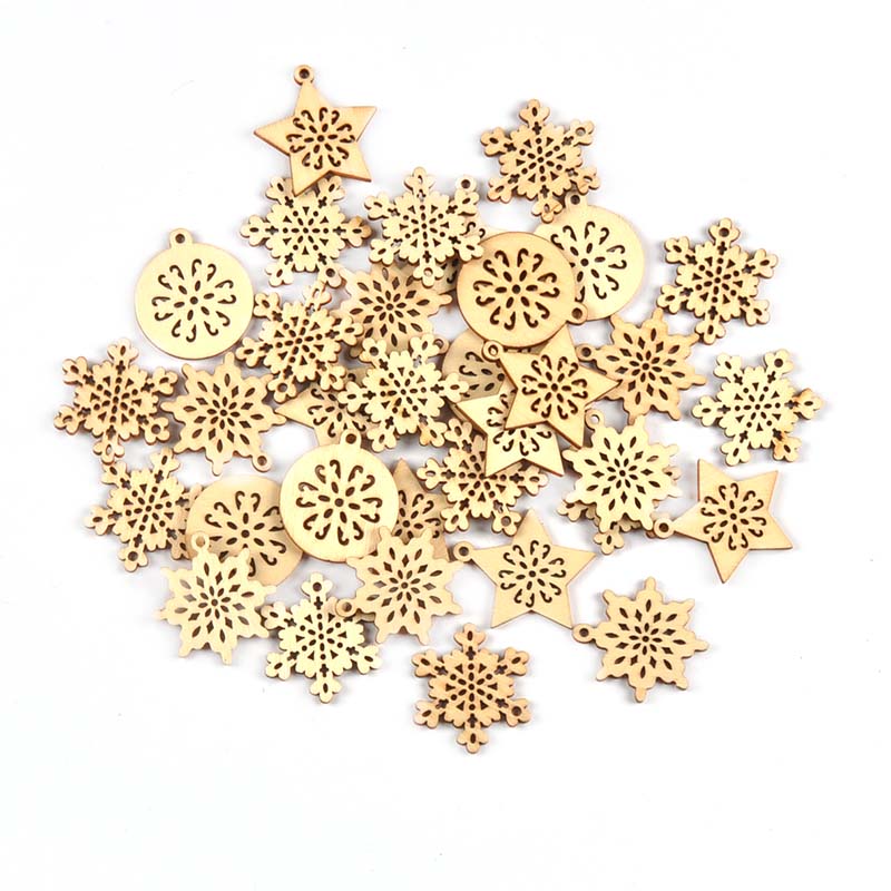 Art And Craft Xmas Tree - 25 buah 34mm kepingan salju campuran/bintang