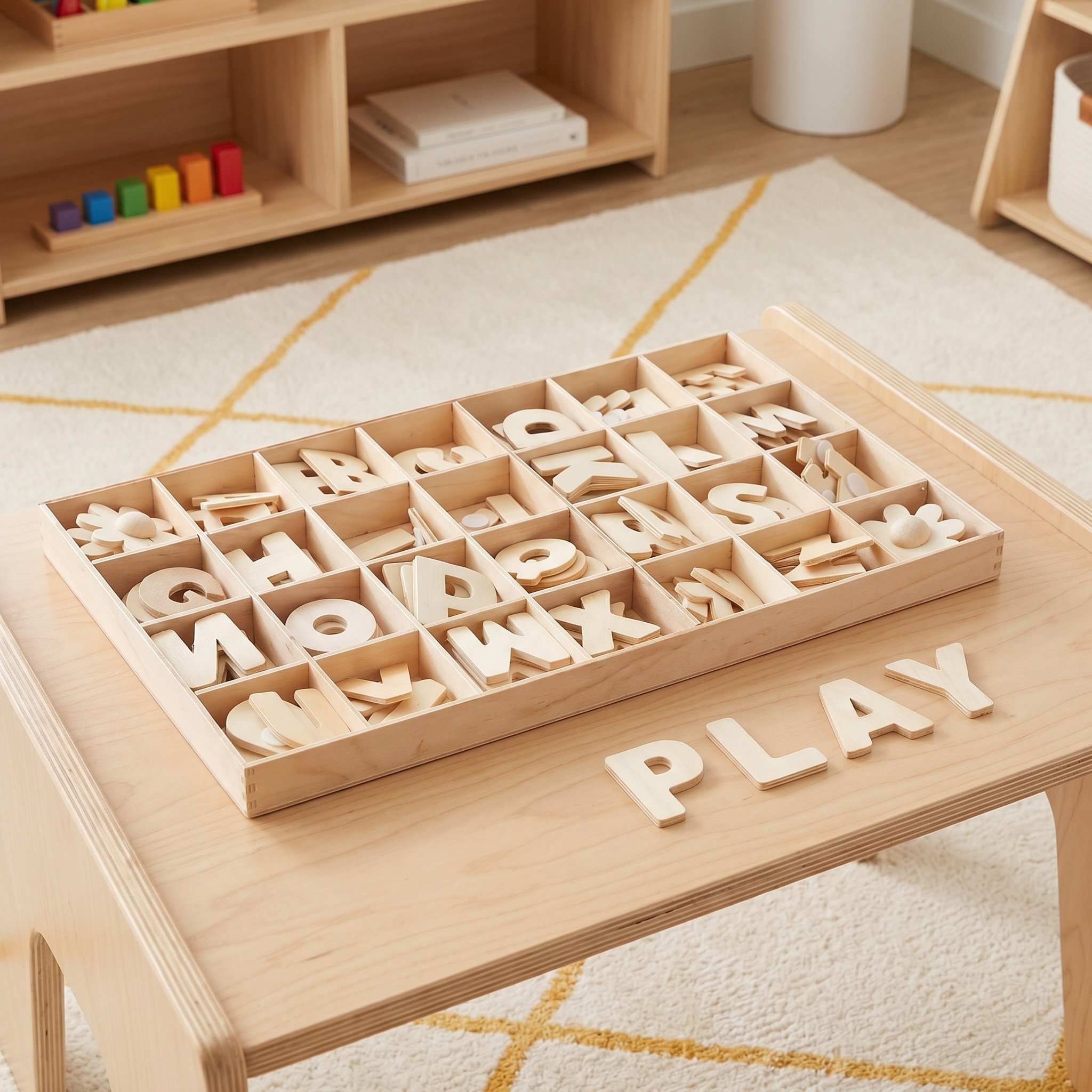 1Set Huruf Alfabet Kayu, Huruf - Art And Craft For Nursery ulasan dan harga