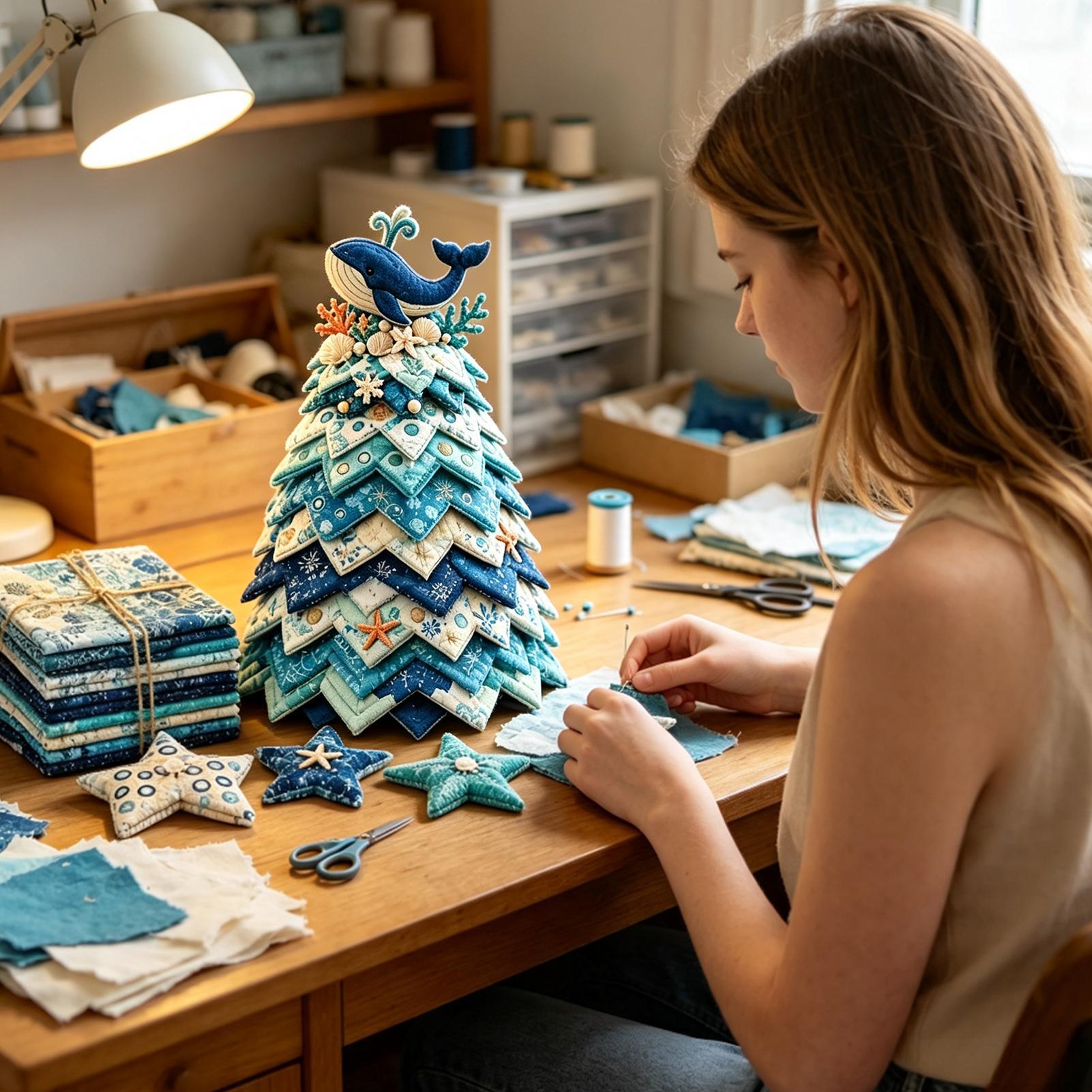 Perlengkapan Quilting Natal un - Art Craft Christmas Tree ulasan dan harga