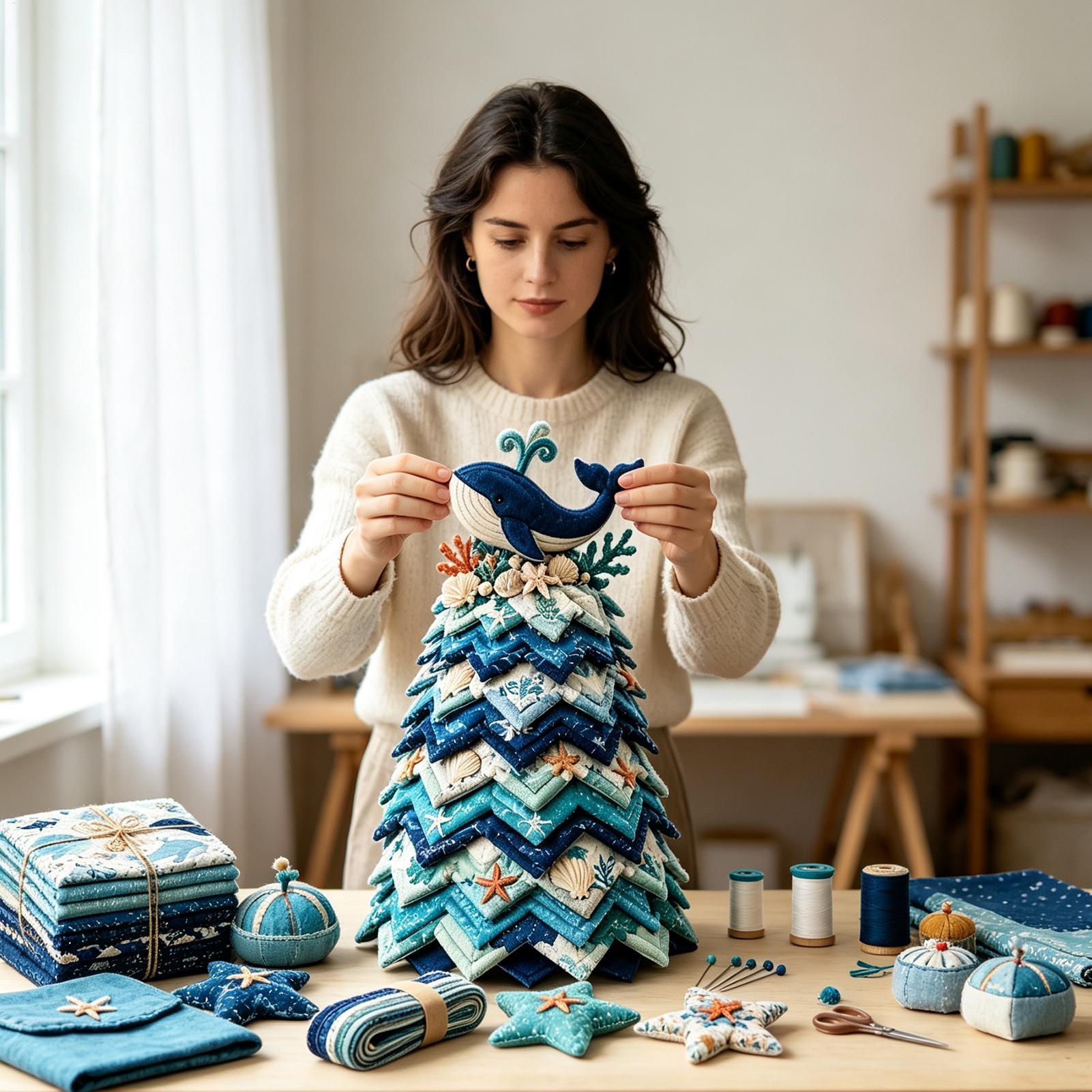 Perlengkapan Quilting Natal un - Art Craft Christmas Tree ulasan dan harga