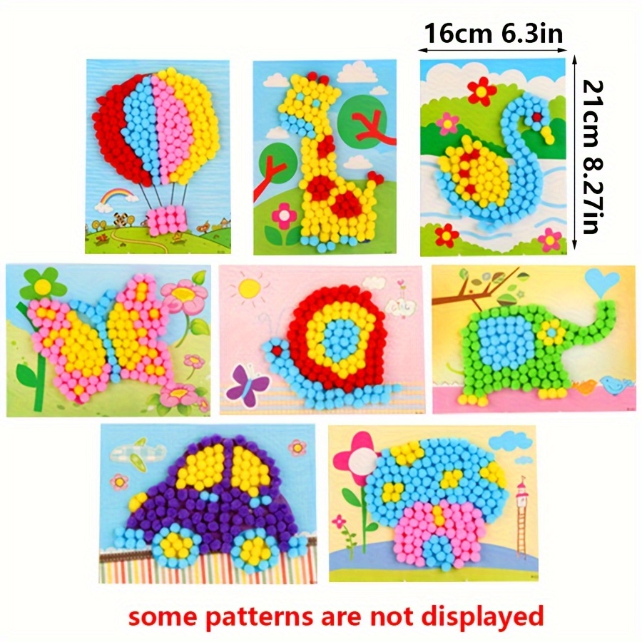 2 Buah 16X21Cm Lukisan Pom-Pom - Art Craft Animals ulasan dan harga