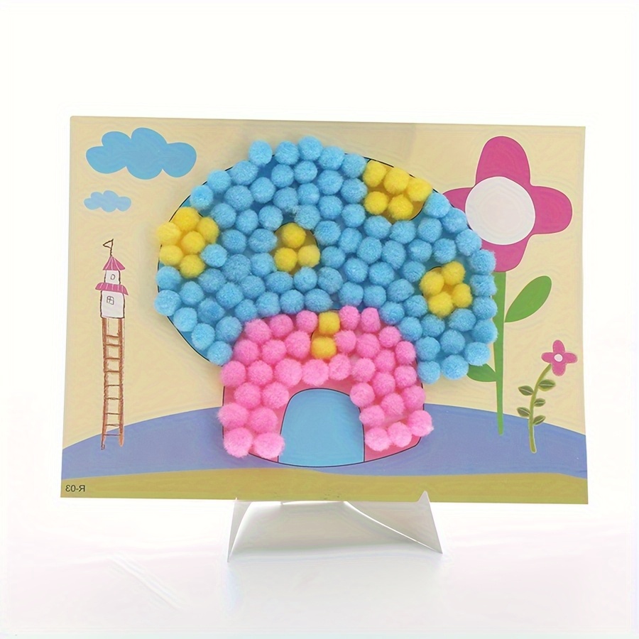 2 Buah 16X21Cm Lukisan Pom-Pom - Art Craft Animals ulasan dan harga