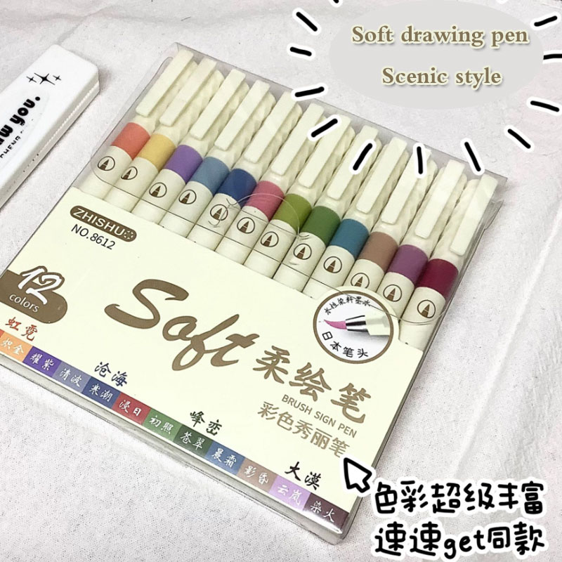 24/3 Warna Vintage Watercolor  - Calligraphy Pen Set ulasan dan harga