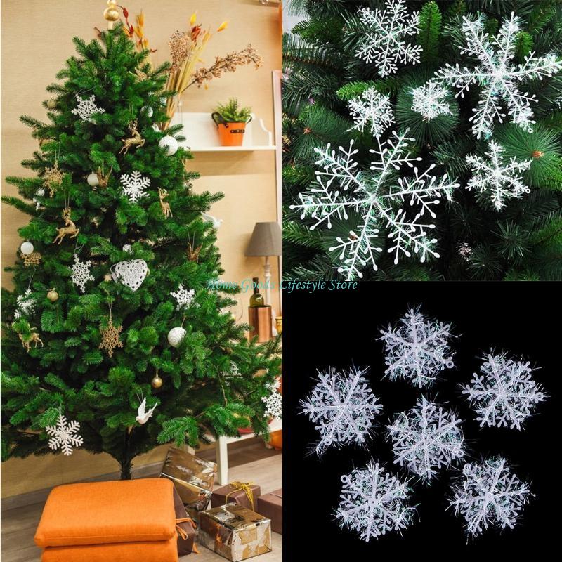 E74E Ornamen Kepingan Salju 6  - Art And Craft Xmas Tree ulasan dan harga