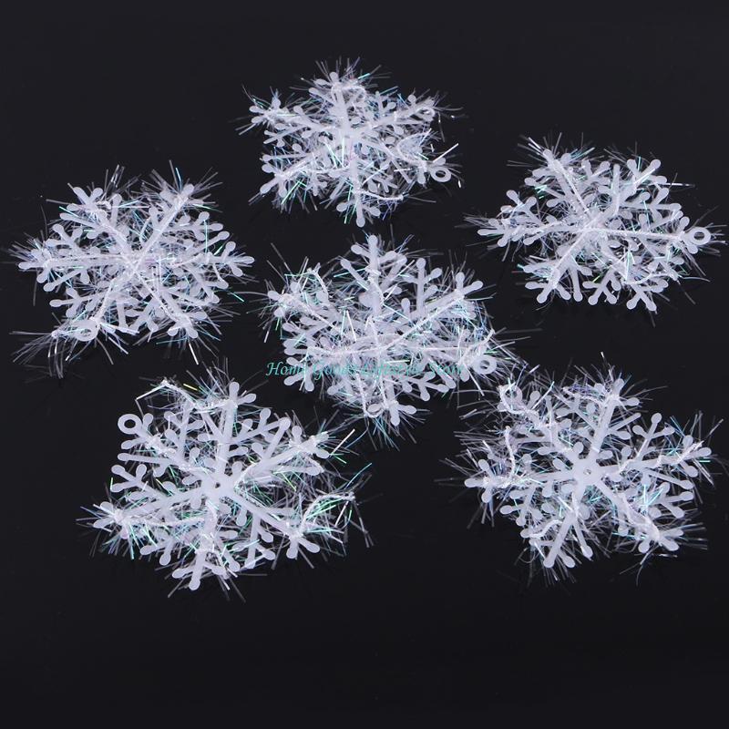 E74E Ornamen Kepingan Salju 6  - Art And Craft Xmas Tree ulasan dan harga