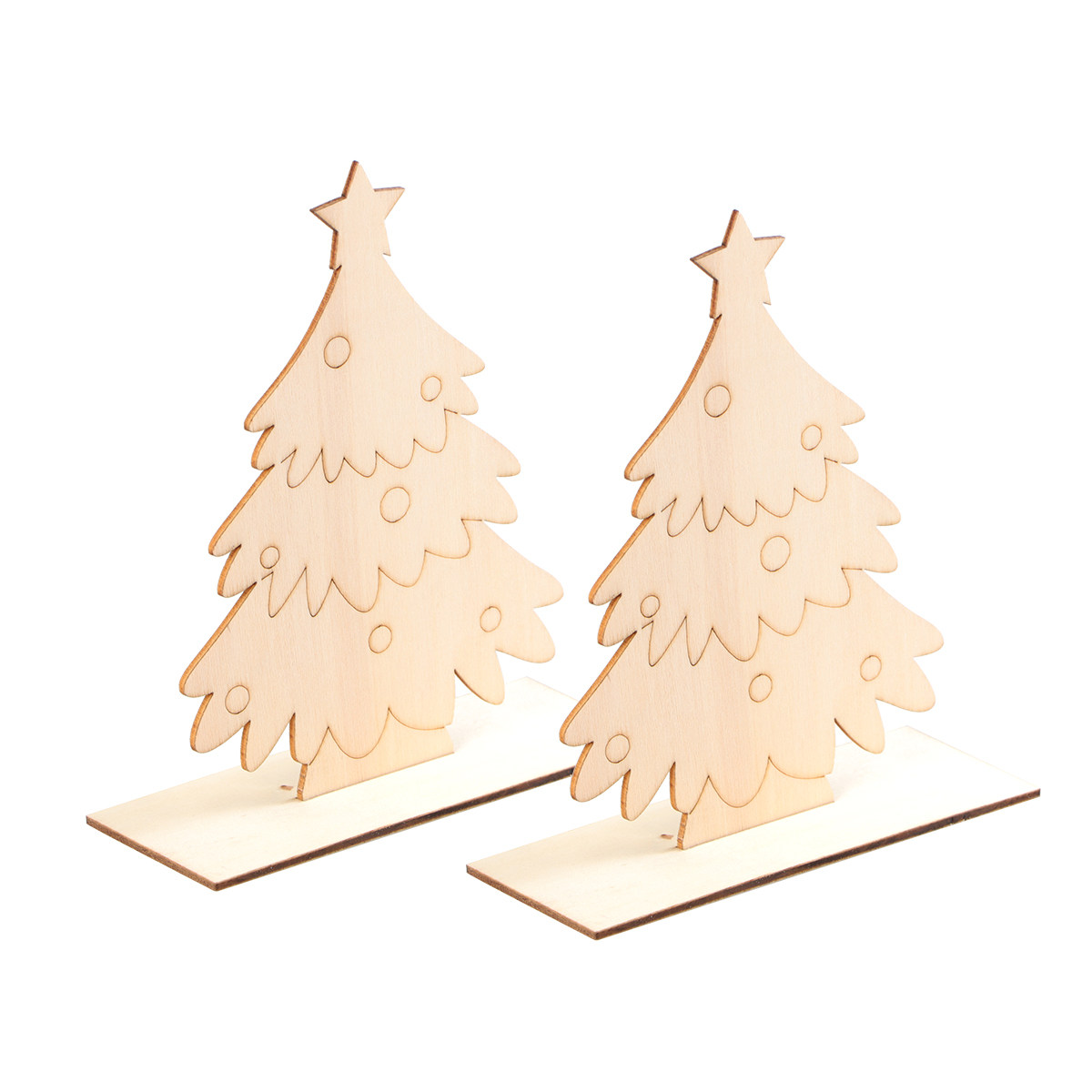 2 Buah Set Ornamen Natal Kayu  - Art And Craft Xmas Tree ulasan dan harga