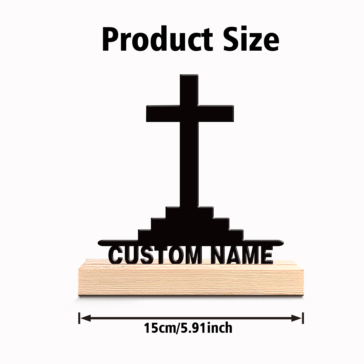 1pc Patung Salib Sederhana den - Art Craft Wood ulasan dan harga