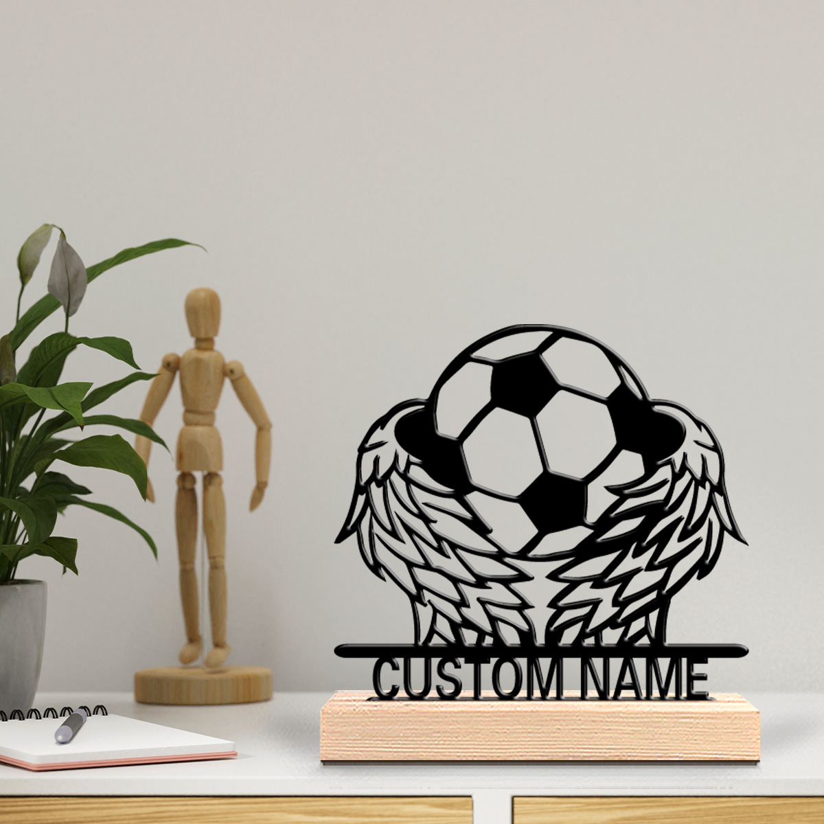 1 buah Patung Kaleng Sepak Bol - Art Craft Wood ulasan dan harga