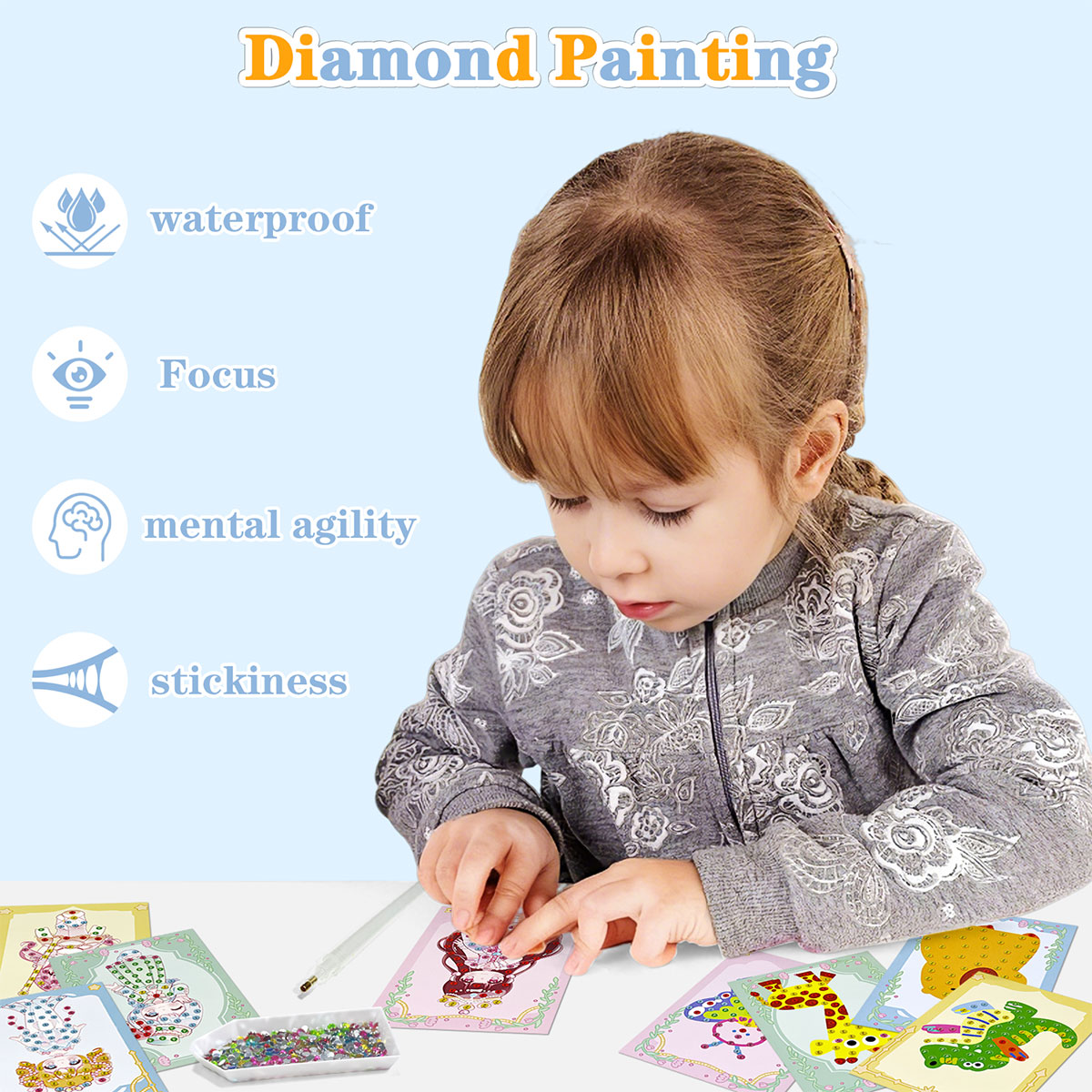 16 Pcs Perlengkapan Gem Kit DI - Art Craft Animals ulasan dan harga