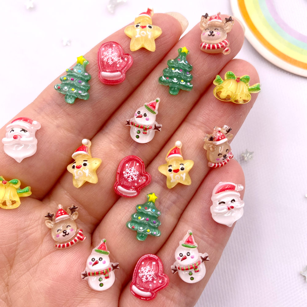 50 buah Resin Mini warna-warni - Art Craft Christmas Tree ulasan dan harga