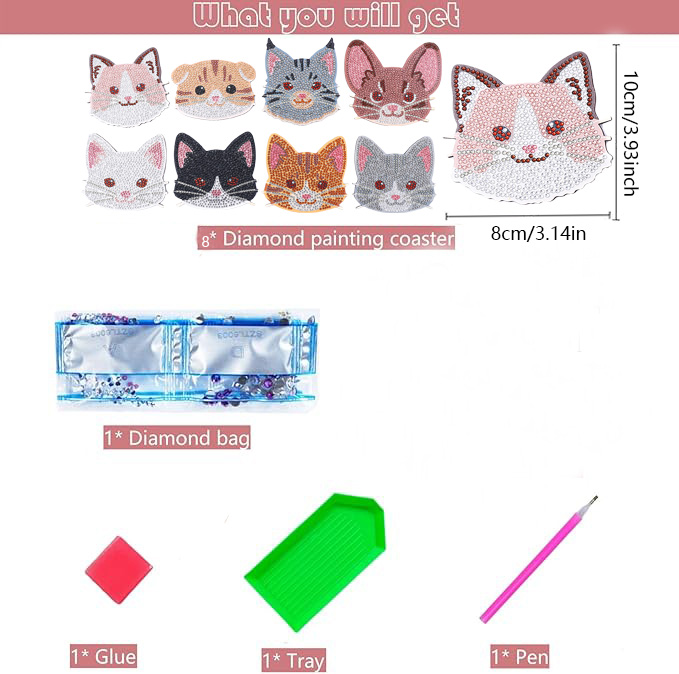 8 Buah Set Lukisan Berlian DIY - Art Craft Animals ulasan dan harga