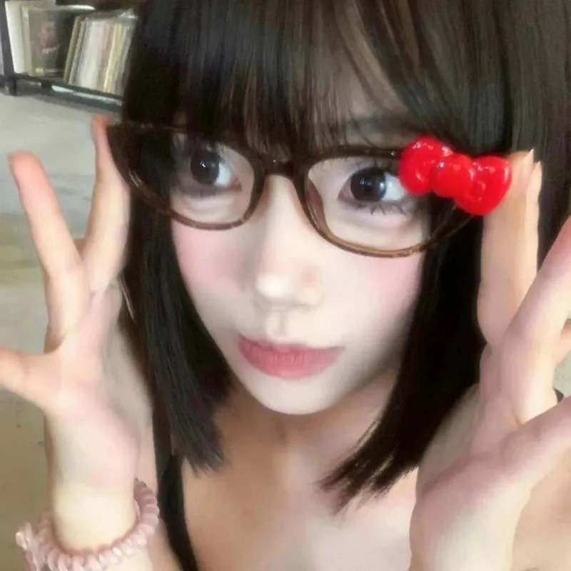 Y2K Kacamata Oval Busur Merah  - Art Craft Glasses ulasan dan harga