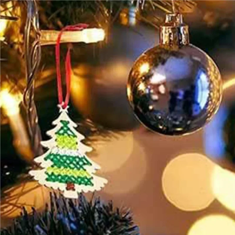 10Pcs Kit Sulaman Silang DIY B - Art Craft Christmas Tree ulasan dan harga