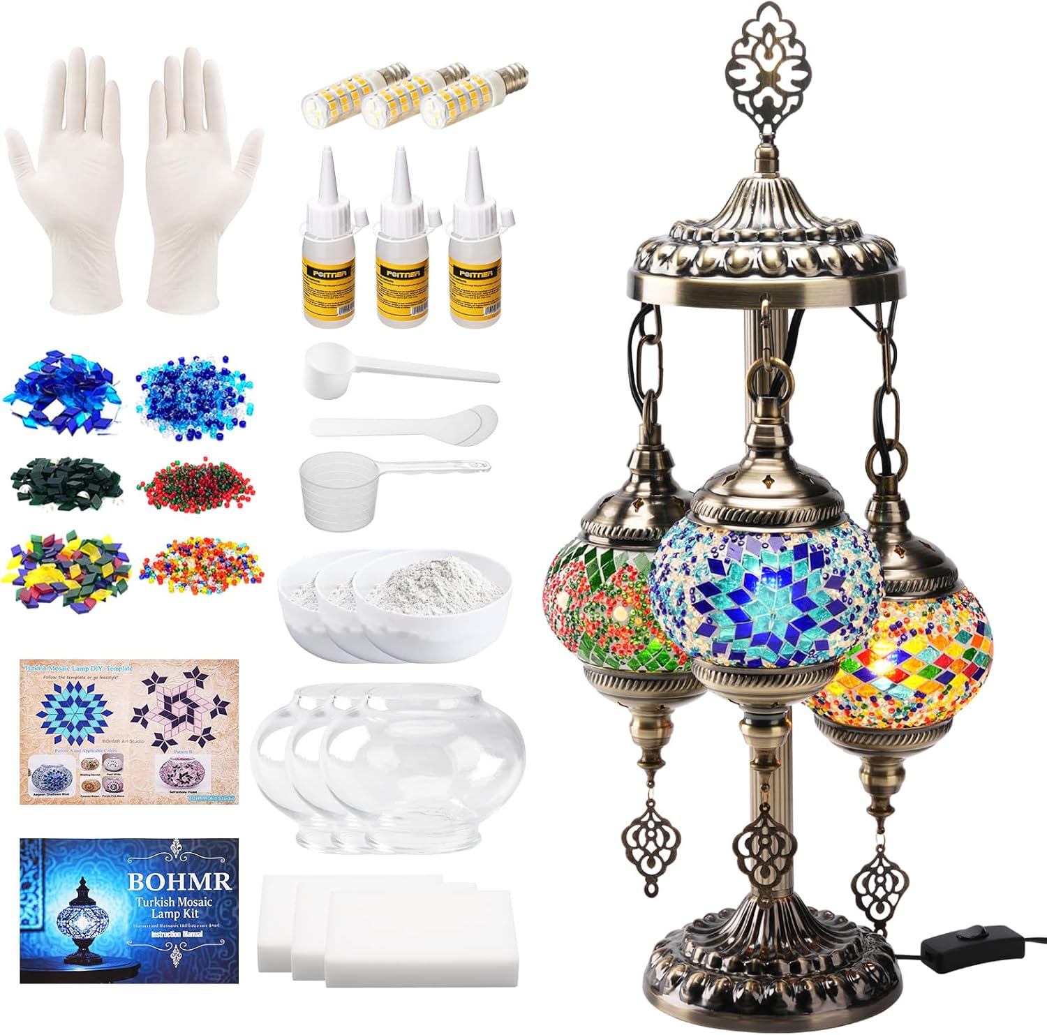 Kit Lampu Mosaik Turki 3 Globe - Art Craft And ulasan dan harga