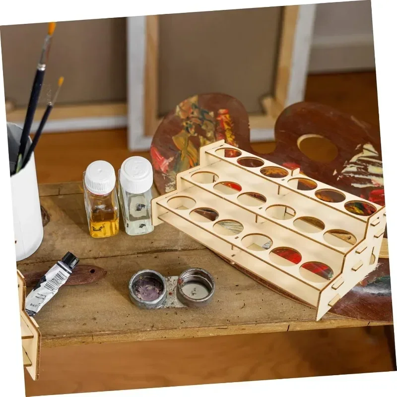 Rak Cat Kayu untuk Botol Pigme - Art Craft Display ulasan dan harga