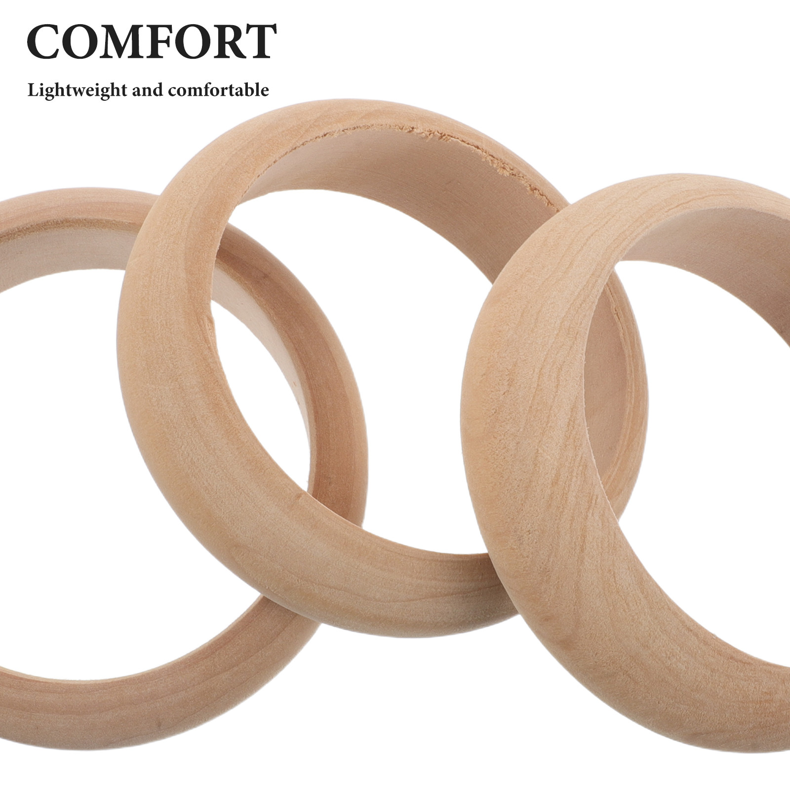 4Pcs Gelang Kayu Solid Kosong  - Art Craft Wood ulasan dan harga