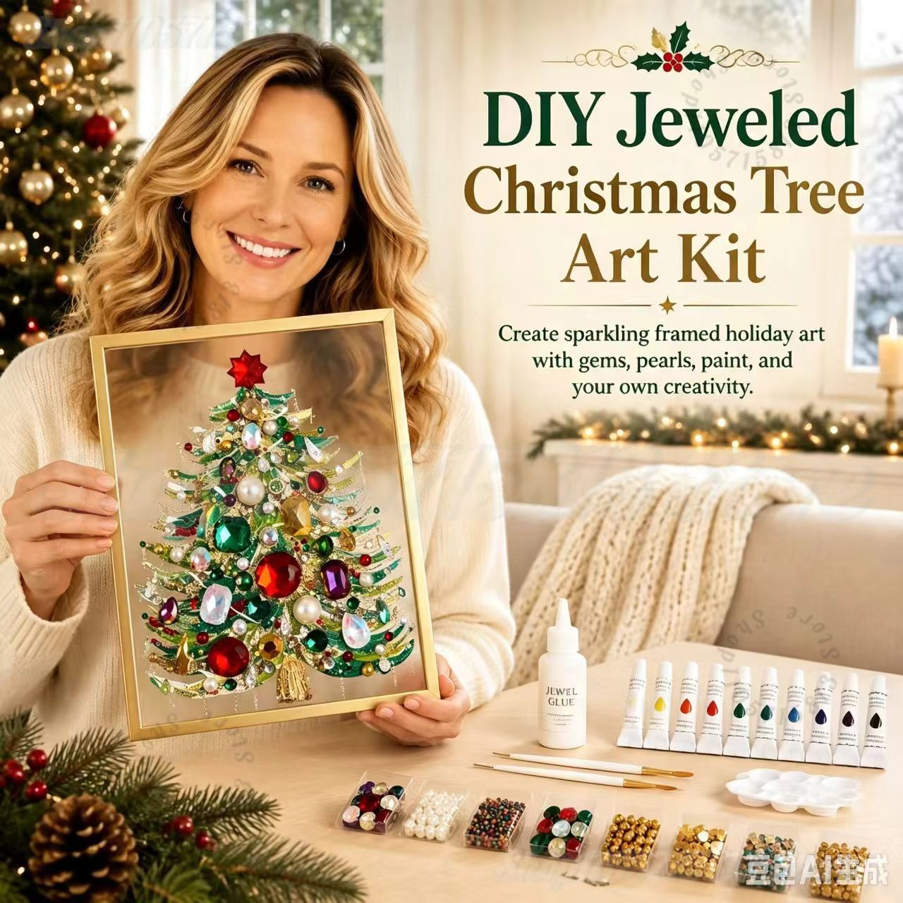 Kit Seni Pohon Natal Berhias P - Art And Craft Xmas Tree ulasan dan harga