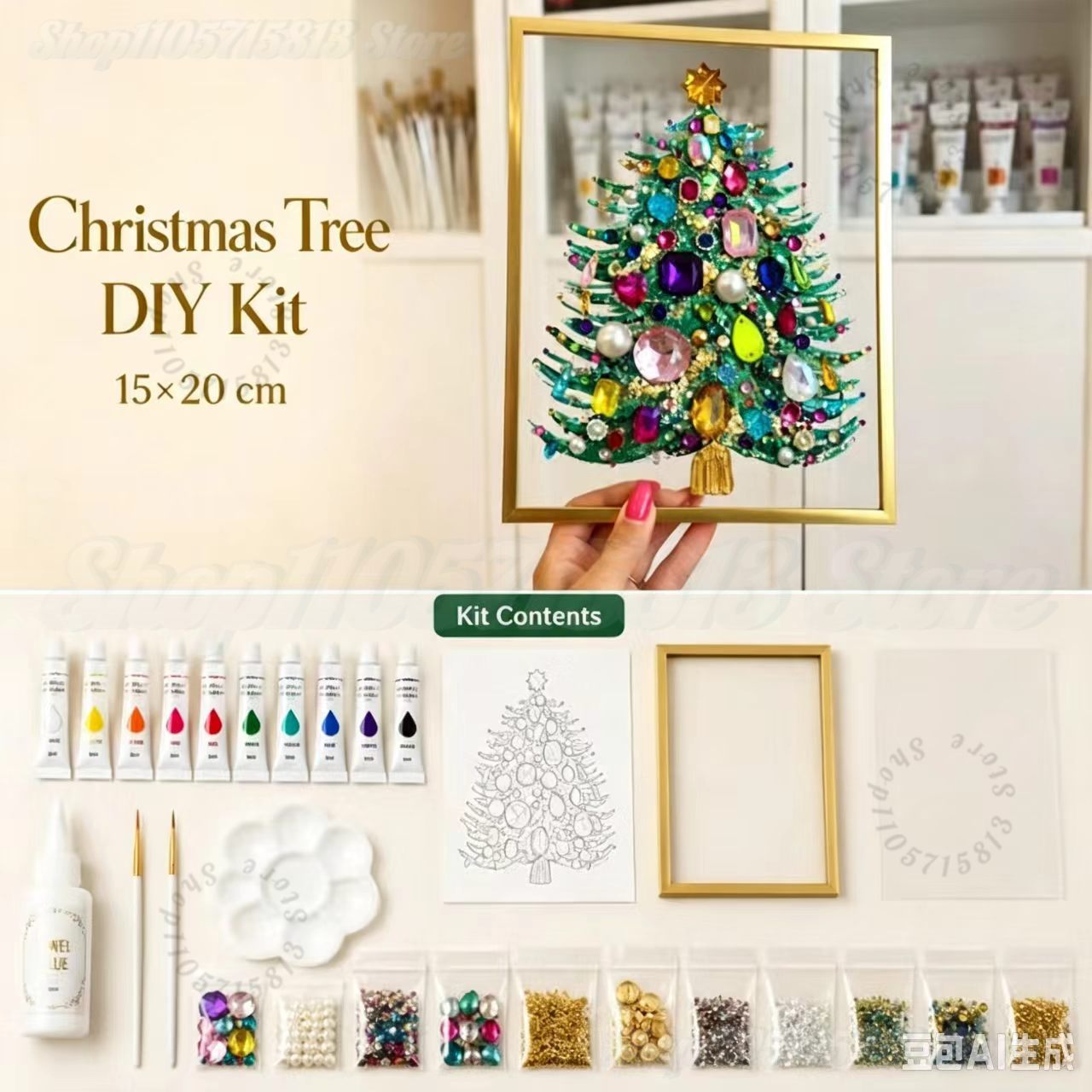 Kit Seni Pohon Natal Berhias P - Art And Craft Xmas Tree ulasan dan harga