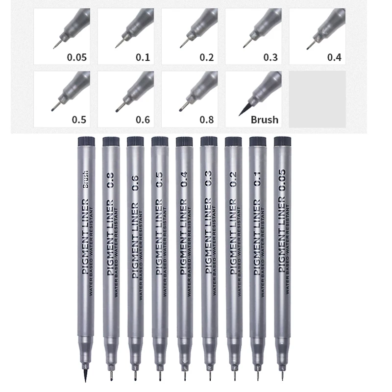 9Pcs/set Pulpen Liner Micron T - Calligraphy Pen Set ulasan dan harga
