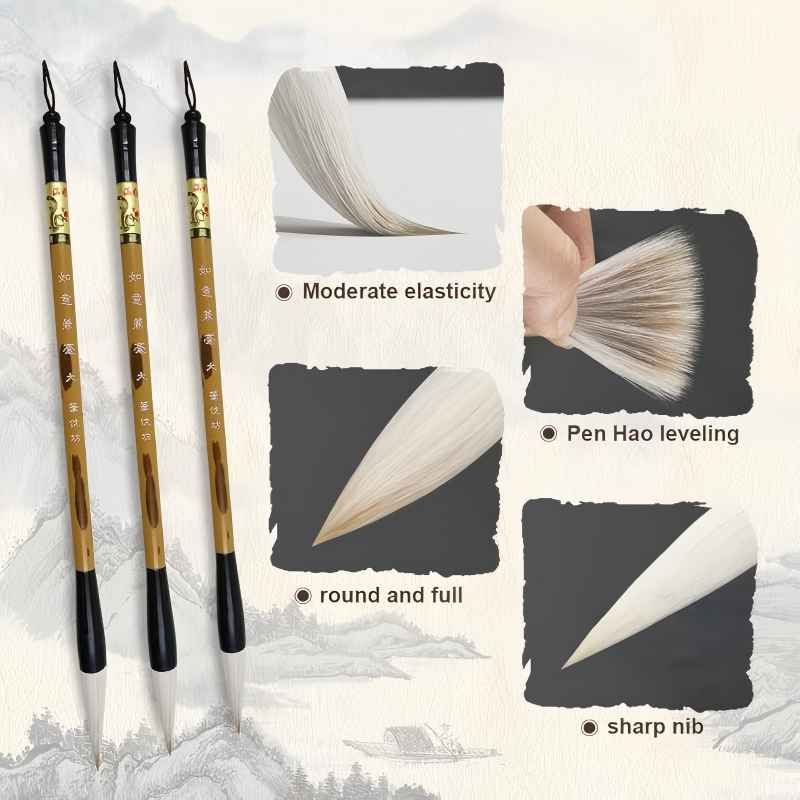 Kuas Tulis Cina 3 Ukuran denga - Calligraphy Pen Set ulasan dan harga