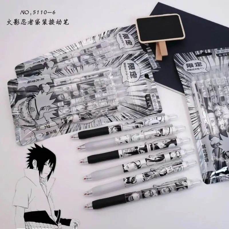 Naruto 6 buah/set pena Gel Ani - Calligraphy Pen Set ulasan dan harga