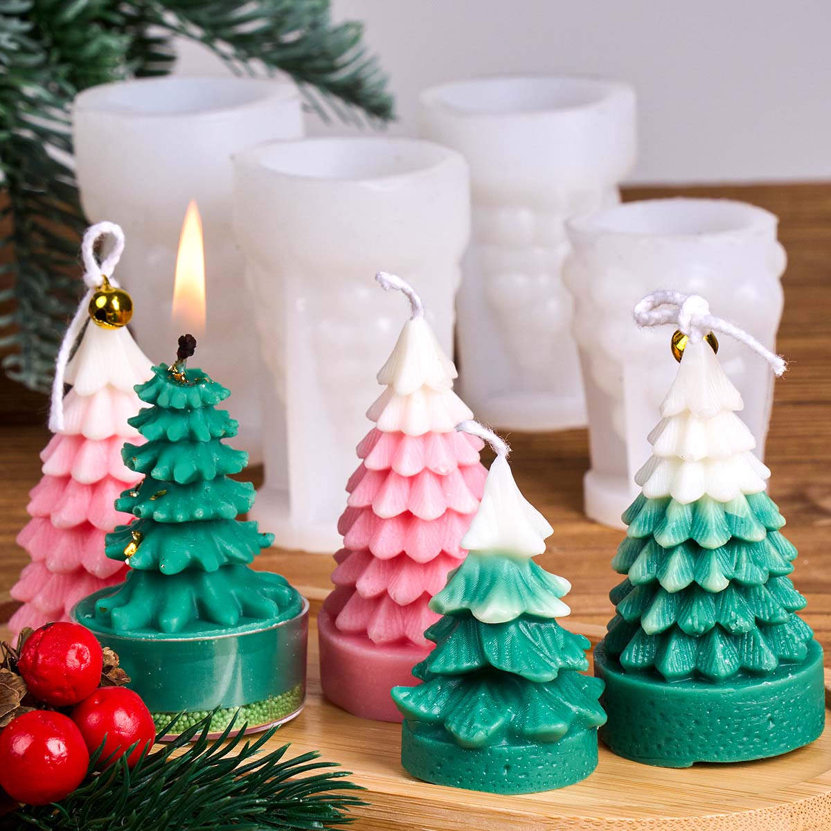 Cetakan Lilin Silikon Pohon Na - Art And Craft Xmas Tree ulasan dan harga