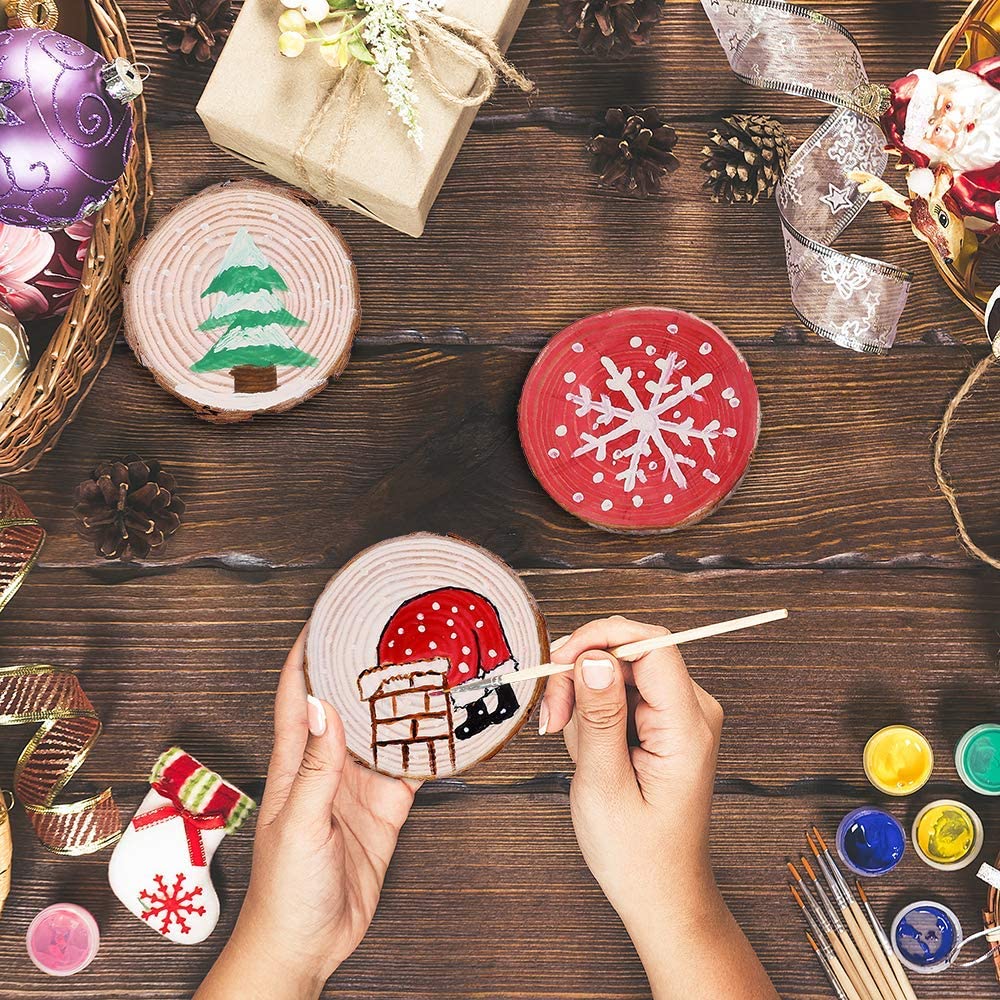 Potongan Kayu Alami Kit Keraji - Art Craft Christmas Tree ulasan dan harga